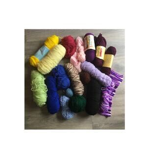 Mixed Yarn Destash Lot Red Heart Wintuk Vintage Crochet Knitting Handmade Craft